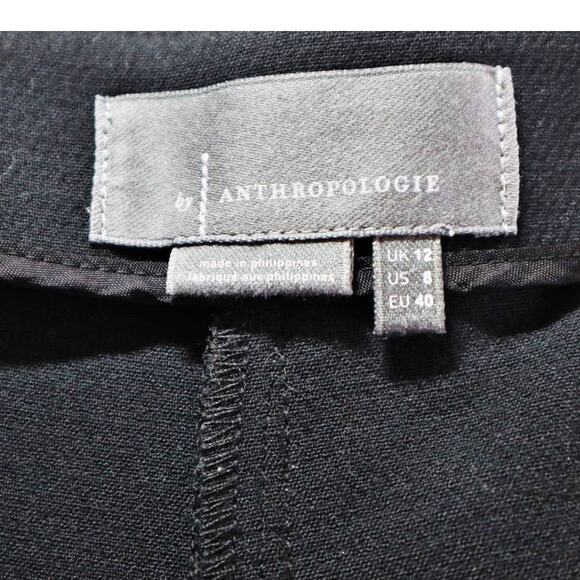 Anthropologie Size 8 Princess Seam Dress Pants Side Slit Black - Picture 8 of 10